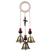 Halloween Theme Iron Bell Pendant Decoration HJEW-JM02478-1