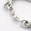 Tarnish Resistant Casual Style 304 Stainless Steel Double Link Chain Bracelets STAS-O036-37P-3