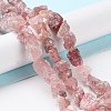 Raw Rough Synthetic Strawberry Quartz Beads Strands G-B065-C08-2