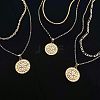 Compass Alloy Double Layer Pendant Necklaces for Women WH-WG93E93-01-3
