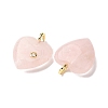 Natural Rose Quartz Pendants G-P588-01G-10-2