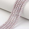 Electroplate Opaque Solid Color Glass Beads Strands X-EGLA-A034-P6mm-L08-1