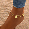 Fashionable Brass Fringe Coin Anklets with Shiny Sequins for Beach Women IY5782-4