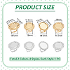 8Pcs 8 Styles 304 Stainless Steel Cuff Ring Components STAS-UN0064-33-3