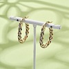 Brass Micro Pave Cubic Zirconia Hoop Earrings for Women EJEW-U033-01G-3