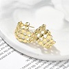 Ion Plating(IP) 304 Stainless Steel C-Shaped Stud Earrings for Women EJEW-A119-15G-2