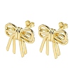 Bowknot Rack Plating Brass Stud Earrings for Women EJEW-A045-02G-1