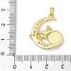 Brass Micro Pave Clear Cubic Zirconia with Glass Pendants KK-G524-01G-02-3