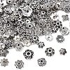 150Pcs 15 Styles Tibetan Style Alloy Flower Bead Caps FIND-YW0007-29-1