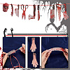 AHADERMAKER 7 Bags 7 Style Halloween Decoration Paper Bleeding Saw Machete Knife Skull Eye Hand Bat Flag Banners AJEW-GA0006-13-4