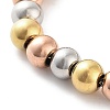 202 Stainless Steel Round Beaded Bracelets for Men Women BJEW-D034-01MC-2