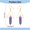 ANATTASOUL 3 Pairs 3 Style Natural Mixed Gemstone Triangle with Bullet Dangle Earrings EJEW-AN0002-27-2