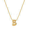 304 Stainless Steel Alphabet Pendant Necklaces for Men and Women GP1122-2-1