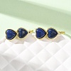 Valentine's Day Heart Natural Lapis Lazuli Stud Earrings EJEW-T053-01G-12-2
