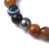 Round Gemstone Beaded Stretch Bracelets BJEW-JB11005-8