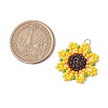 Beaded Sunflower Charms PALLOY-MZ00450-2