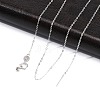 925 Sterling Silver Cable Chain Adjustable Slider Necklaces for Women NJEW-U030-01S-01-3