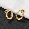 304 Stainless Steel Chunky Oval Studs Earrings for Women EJEW-K306-28G-1