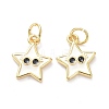 Real 18K Gold Plated Brass Enamel Charms KK-L206-019G-3