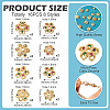 16Pcs 8 Styles Brass Micro Pave Cubic Zirconia Bead Caps ZIRC-TA0001-23G-5