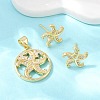 Brass Micro Pave Cubic Zirconia Pendant & Stud Earrings Sets for Women SJEW-F227-01A-G-1