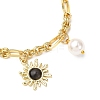 Cat Eye Charm Bracelets BJEW-JB12420-03-3
