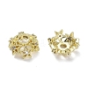 Brass Micro Pave Cubic Zirconia Beads Caps KK-B087-16A-G-2