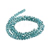 Half Rainbow Plated Glass Faceted(32 Facets) Round Spacer Beads Strands GLAA-A027-3mm-HR04-5