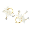 Acrylic & Glass & Shell Pearl Hoop Earrings for Women EJEW-TA00564-4