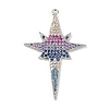 Brass Micro Pave Cubic Zirconia Pendants KK-M322-45P-1