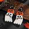 Halloween Style Black Hat Pumpkin Ghost Beaded Stud Earrings for Women BE4615-1