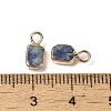 Natural Blue Spot Jasper Rectangle Charms G-Q169-07G-02-3