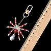 Halloween Spider Glass & 304 Stainless Steel Pendant Decorations HJEW-JM05040-4