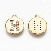 Brass Micro Pave Clear Cubic Zirconia Charms KK-N231-233H-NF-2