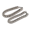 201 Stainless Steel Cuban Link Chains Bracelets for Women Men STAS-T077-21P-01-4