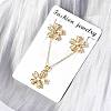 Flower Brass Micro Pave Cubic Zirconia Stud Earrings & Pendant Necklaces Sets SJEW-Z002-02G-1