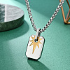 Duo Tone 304 Stainless Steel Dog Tag Star Pendant Necklaces for Men WG8306F-01-1