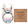 Adjustable Glass Seed Beaded Friendship Braided Bracelet Sets BE2039-2-1