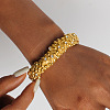 304 Stainless Steel & Clear Cubic Zirconia Cuff Bangles WGF2B1B-01-2