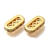 Rack Plating Brass Micro Pave Cubic Zirconia Connector Charms  KK-M313-07G-2