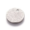 Tarnish Resistant 304 Stainless Steel Textured Pendants STAS-I098-01-12mm-P-2