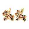 Brass Pave Colorful Cubic Zirconia Pendants KK-A304-04G-1