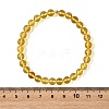 6MM Natural Amber Beaded Stretch Bracelets for Women BJEW-JB14240-01-4