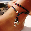 Imitation Leather Alloy Charm Wrap Anklets WGACC3A-01-2