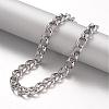304 Stainless Steel Curb Chain Necklaces and Bracelets Jewelry Sets SJEW-F129-03B-P-3