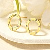 Ring Brass Micro Pave Clear Cubic Zirconia Stud Earrings EJEW-C126-04G-2