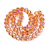 Electroplate Transparent Glass Beads Strands EGLA-B012-AB14-2