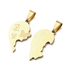 201 Stainless Steel Split Pendants STAS-F368-04G-3