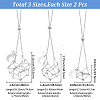 6Pcs 3 Styles 304 Stainless Steel Empty Macrame Pouch Star Moon Pendant Cable Chain Necklace Making NJEW-SC0001-87-2