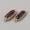 Golden Plated Brass Pave Glass Connector Charms LS-FIND-WH0110-728G-08-2